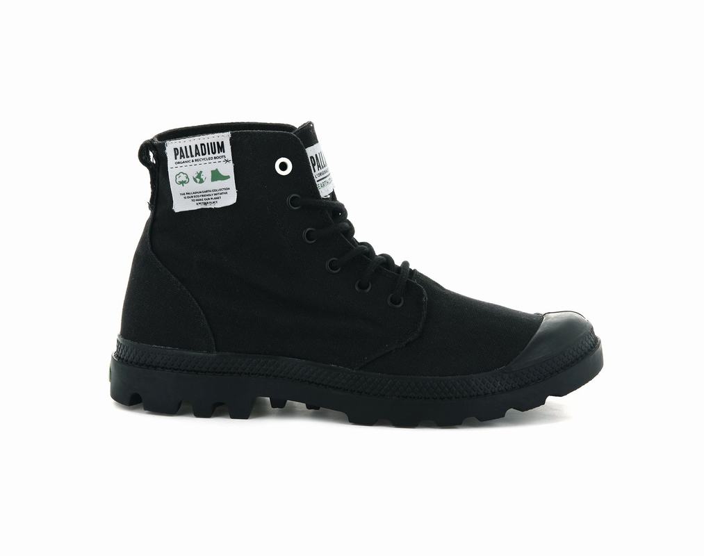 Palladium Pampa Hi Organic Men's Boots Black (OADS12739)